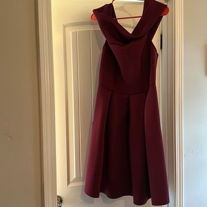 Versatile off the shoulder knee length dress